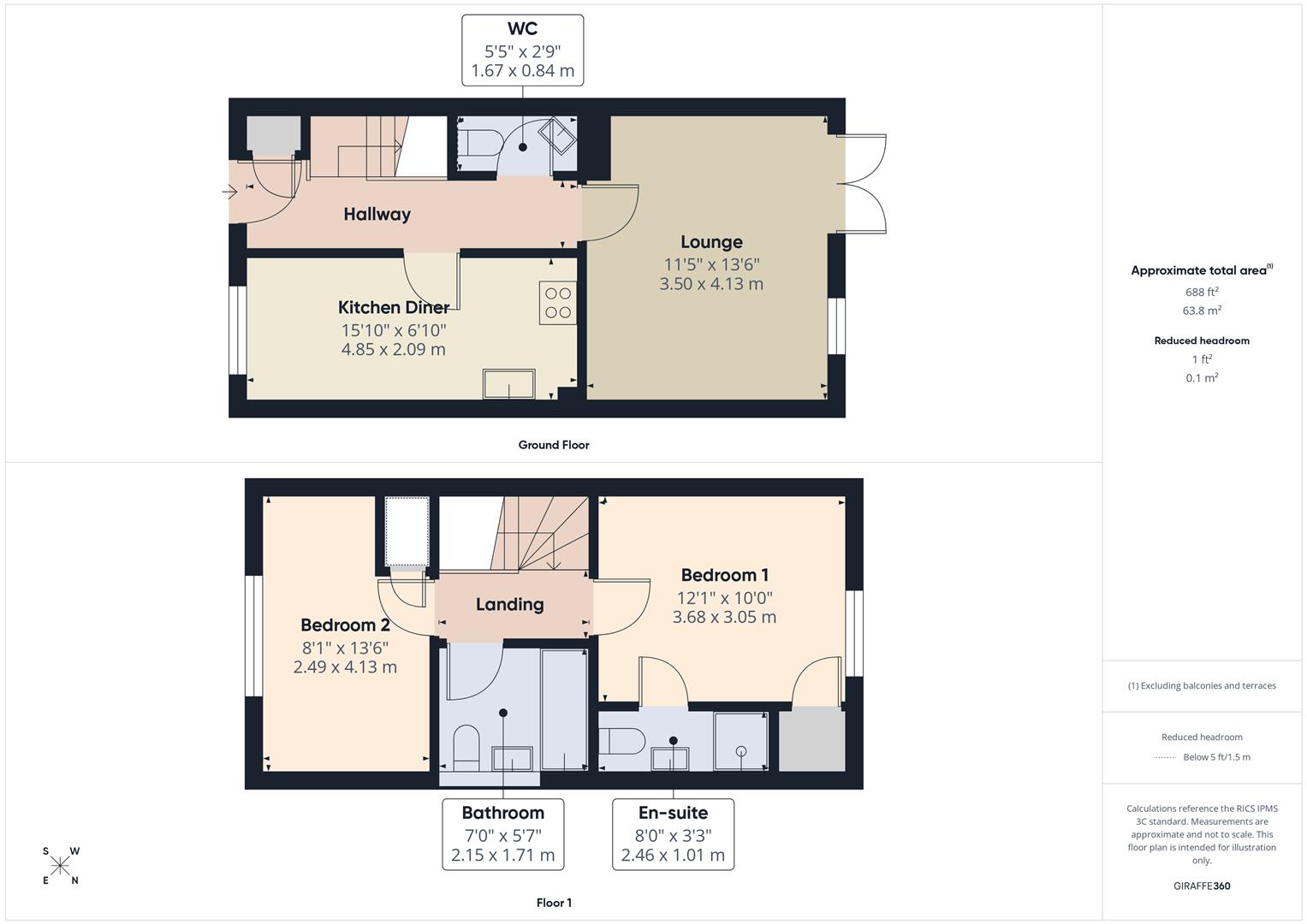 Floorplans For Redcliff Close, Kinver
